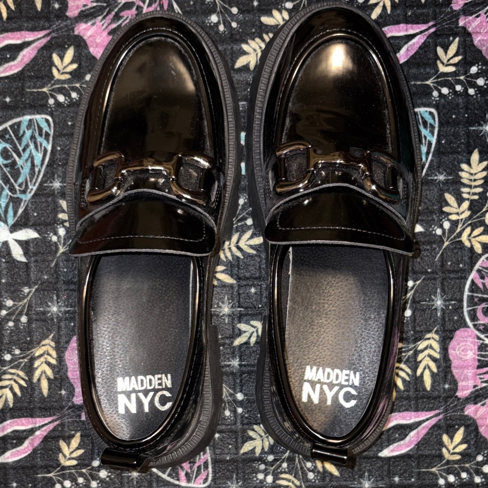Madden nyc Black Platform Loafers